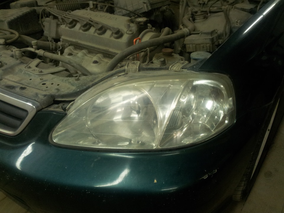 Honda Civic ek 98gin  install bi-xenon lenses and painting the headlights