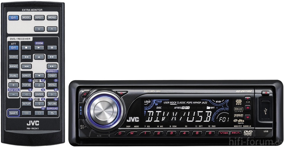 JVC KD-DV7306 — Audi A3 Sportback (8PA). Запчасти на фото: CLASSIC