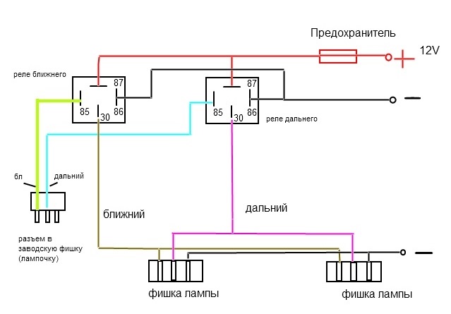 Схема фар ланос