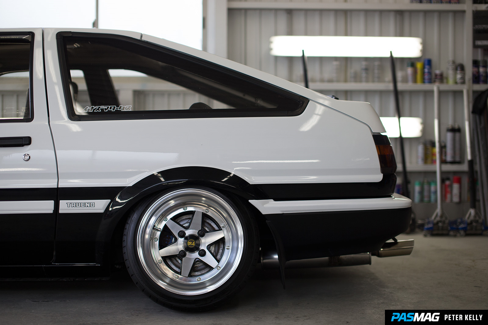 Panda: Ikeda Masataka's 1983 Toyota Sprinter Trueno (AE86) .