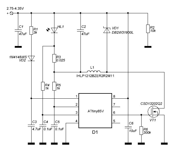 Lh bxusb1 схема фонарика