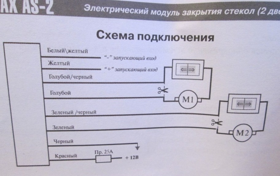 Схема доводчика стекол