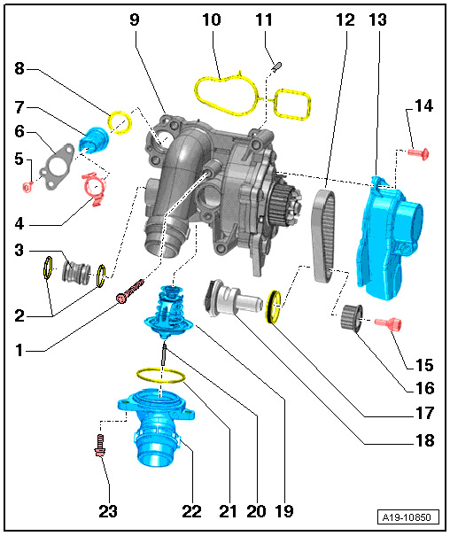Замена помпы skoda octavia