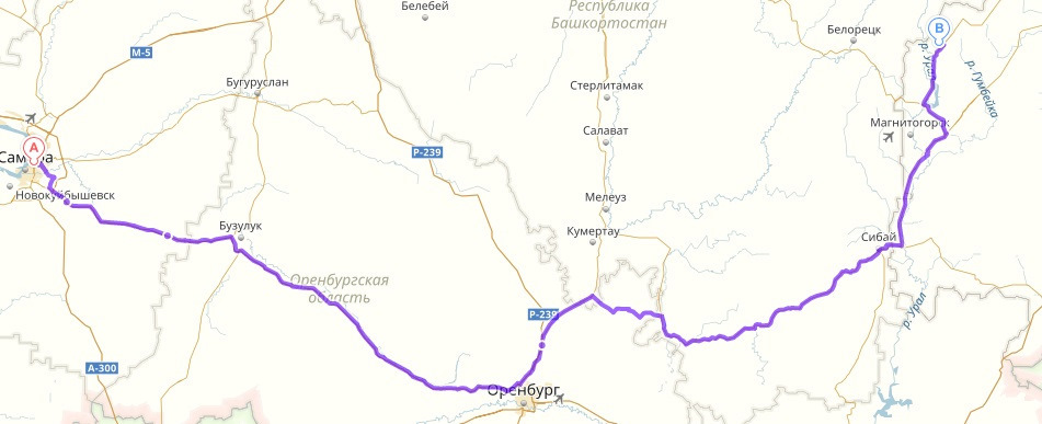 Белебей карта маршрут