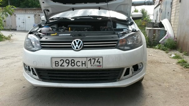 Установка ПТФ. — Volkswagen Polo Sedan, 1,6 л, 2014 года | аксессуары ...