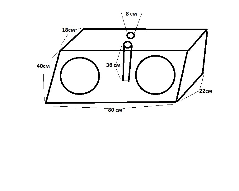 Чертеж короба под 12 сабвуфер мистери