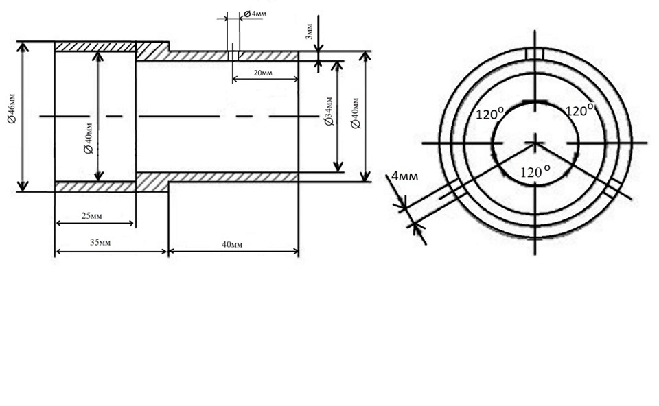 Чертеж переходной втулки