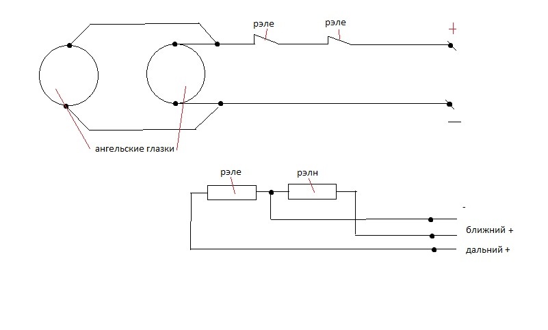 Схема подключения ангельских глазок