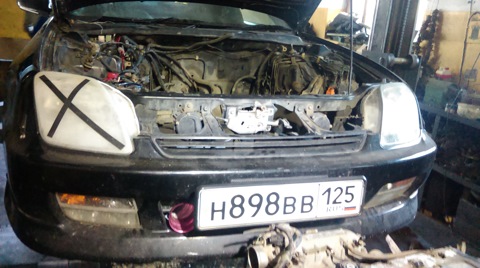 замена двигателя часть 1 бортжурнал Honda Prelude Black Demon 1997