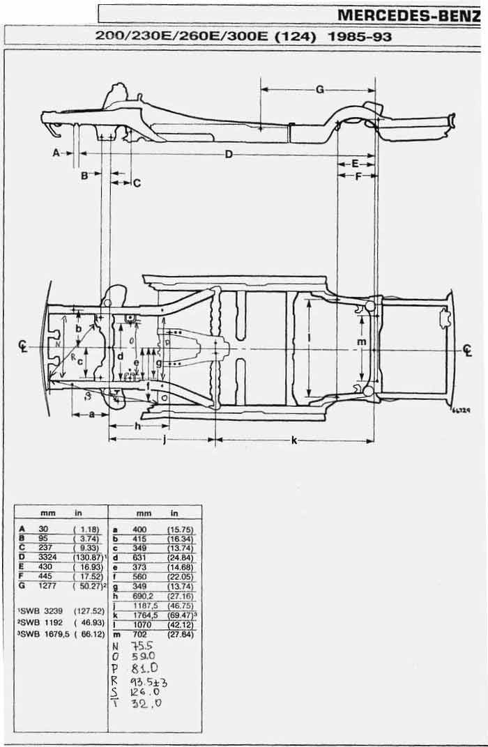 Схема кузова w124