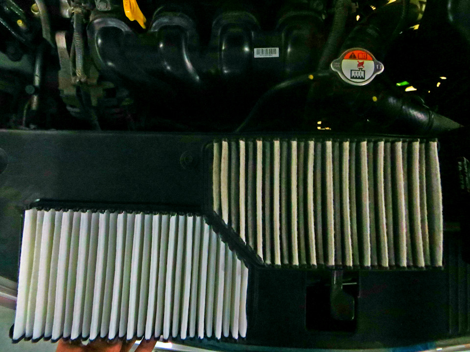 Сравнение старого и нового воздушных фильтров. — KIA Rio (3G)