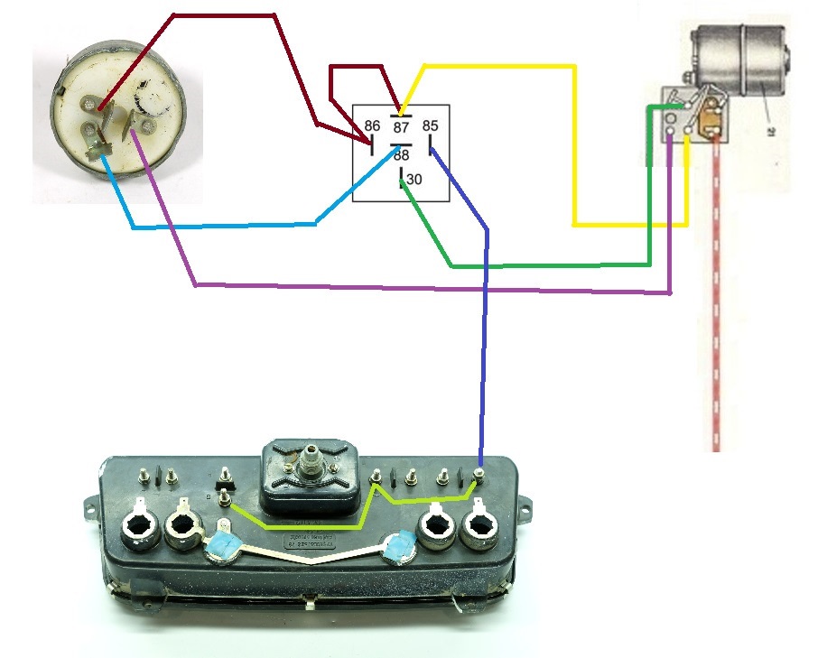 Схема подключения стеклоочистителей москвич 412
