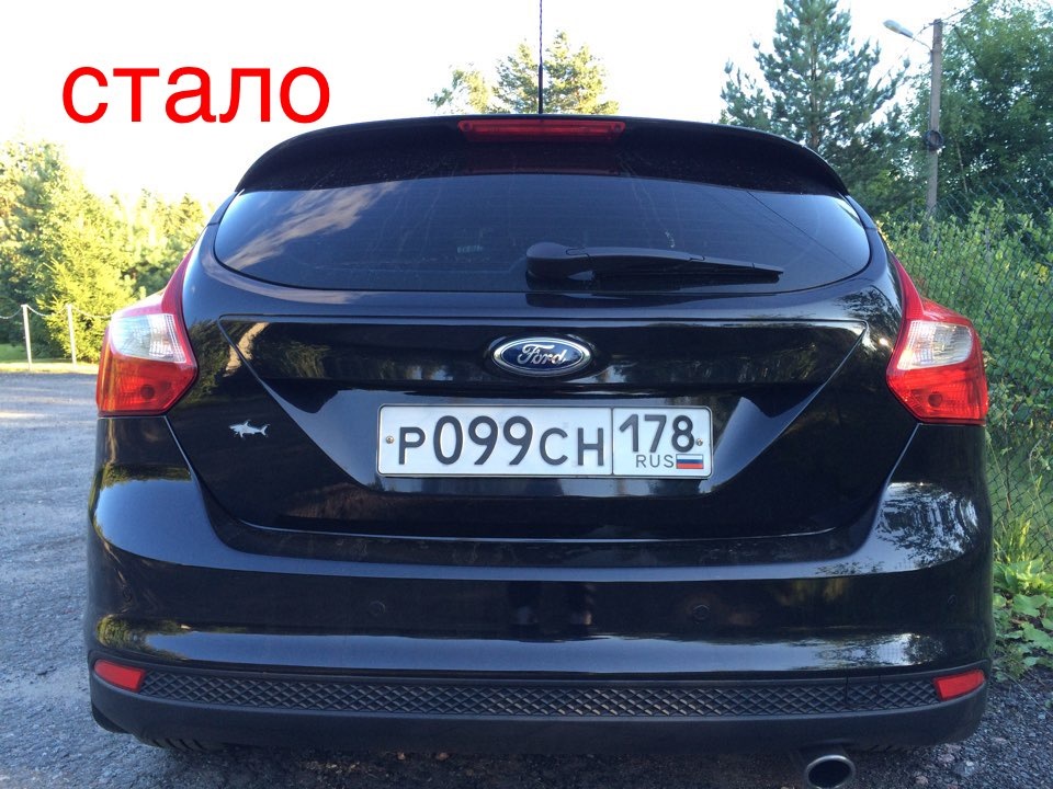 Как снять надписи с багажника Видоизменение крышки багажника. - Ford Focus III Hatchback, 2 л, 2013 года стайл