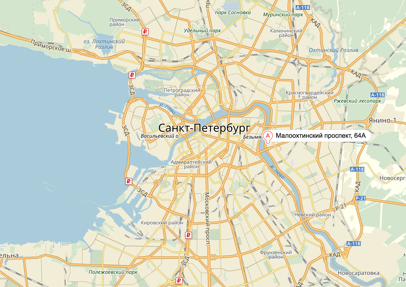 Санкт-Петербург карта города с улицами