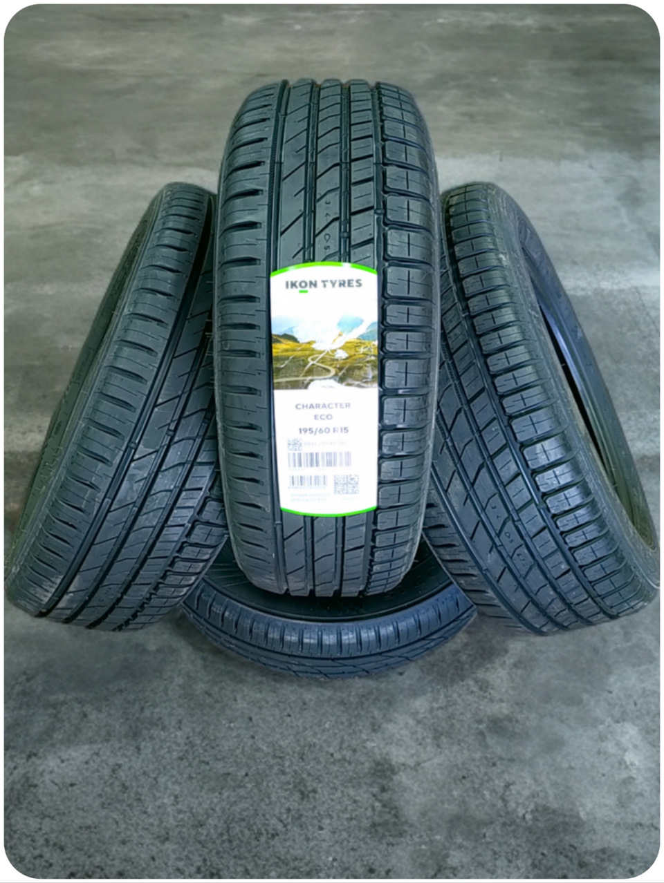 Новые Ikon Tyres Character Eco 195/60 R15 88H — Volkswagen Polo Sedan. Запчасти на фото: Ikon Character Eco 195/60R15