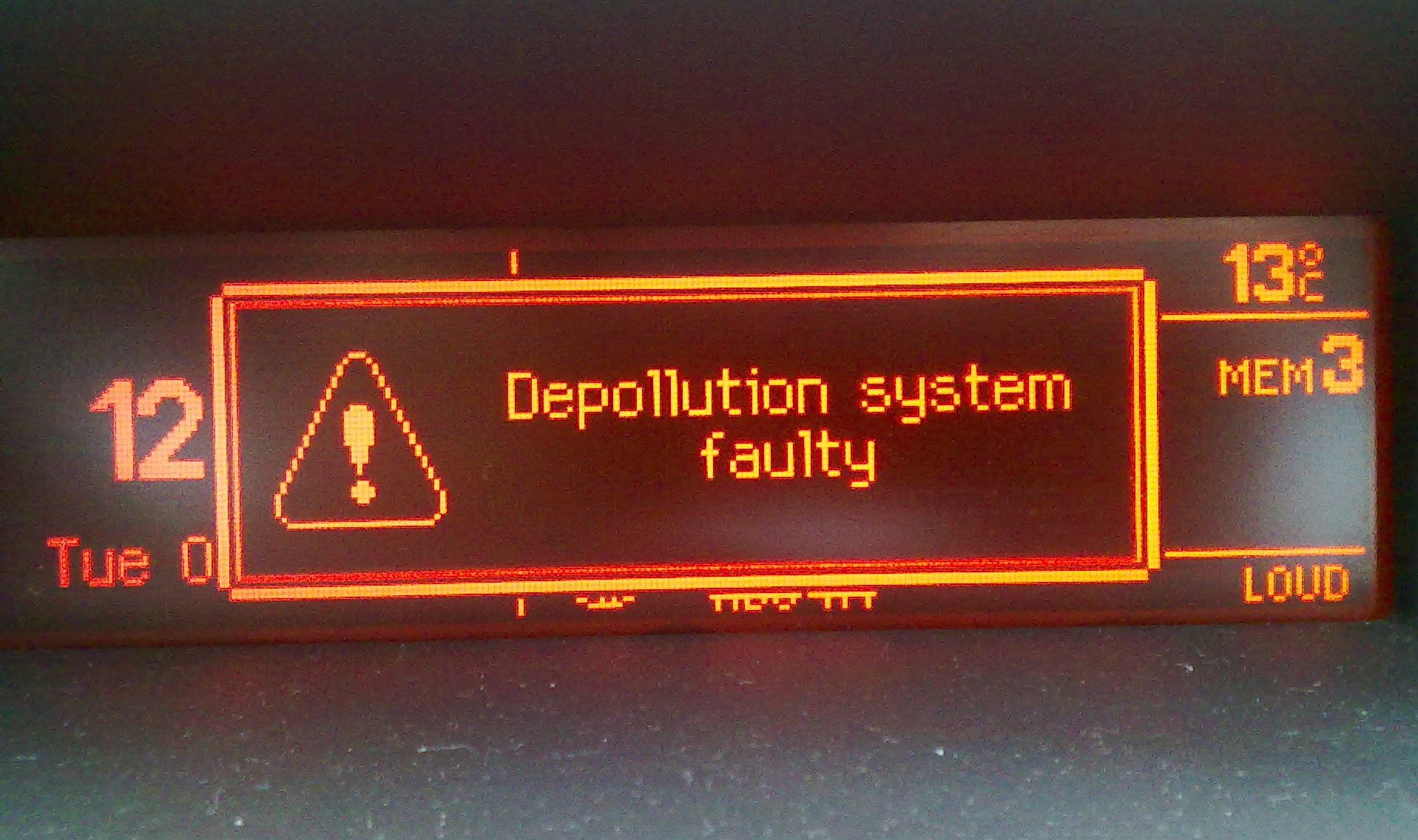 Depollution system faulty