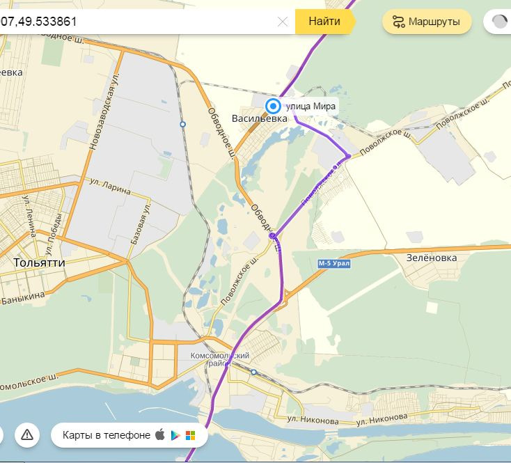 Навигатор тольятти карта