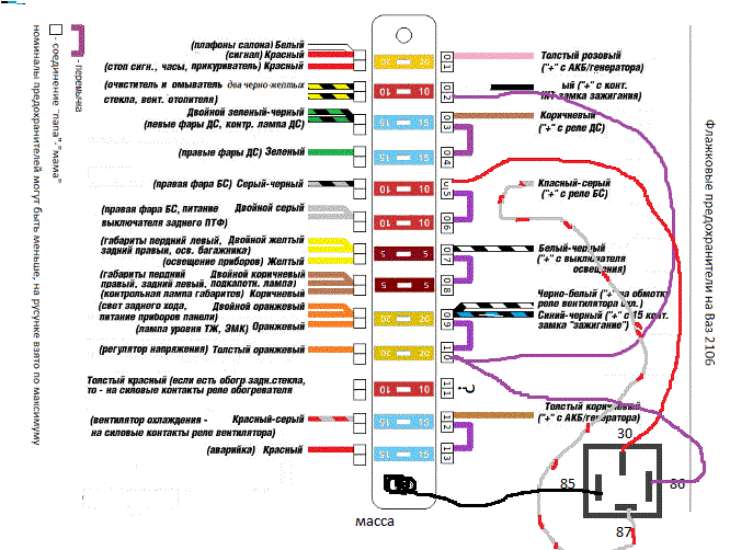 Как схема провода подключить предохранитель ниву карбюратор редуктор, предохранители. - Lada 21063, 1,6 л, 1984 года своими руками DRIVE2