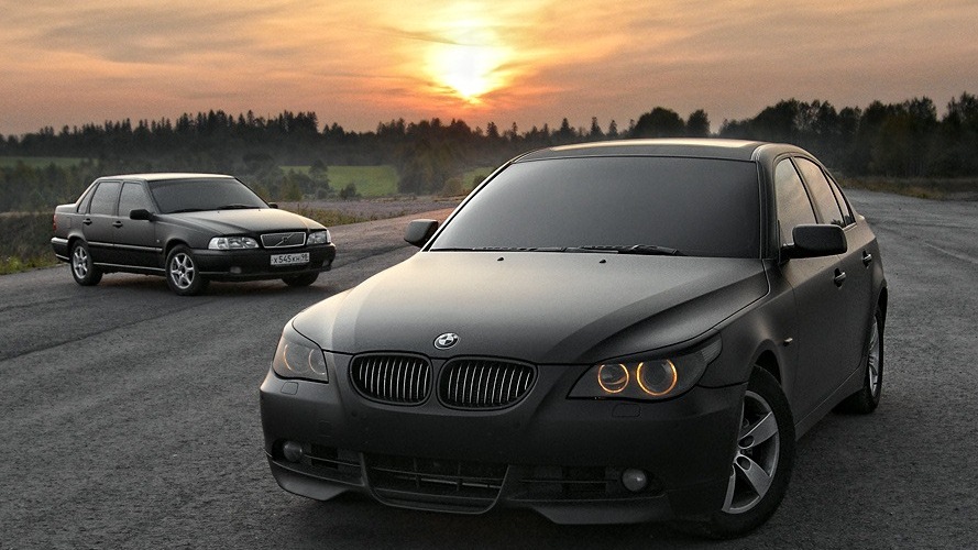 BMW e60 черный мат