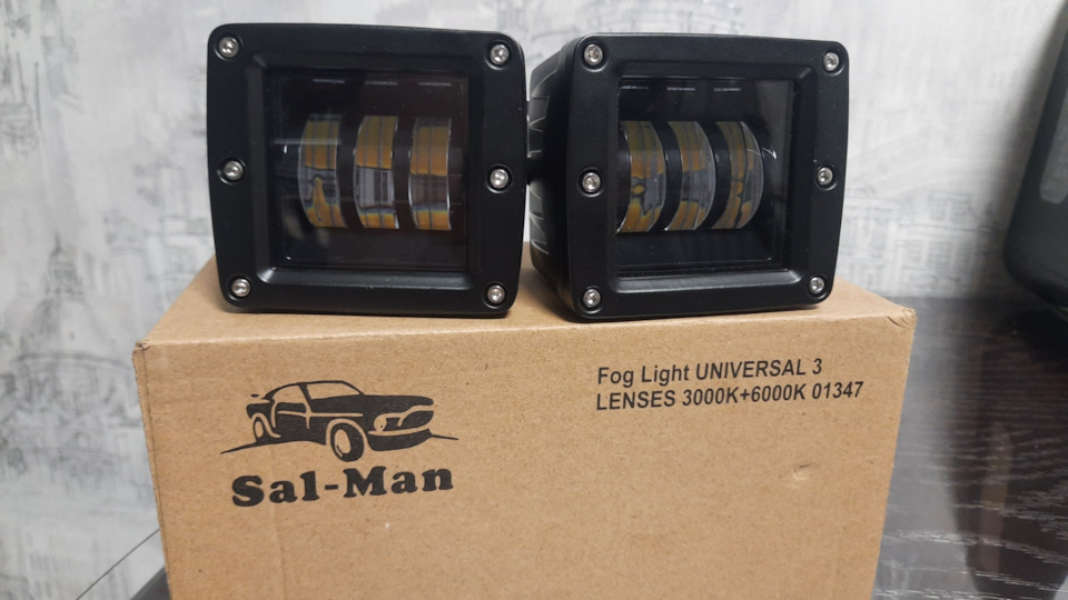 ПРОТИВОТУМАННЫЕ ФАРЫ "SAL MAN 50W"ДВУХРЕЖИМНЫЕ. Белый(6000k)Жёлтый ...