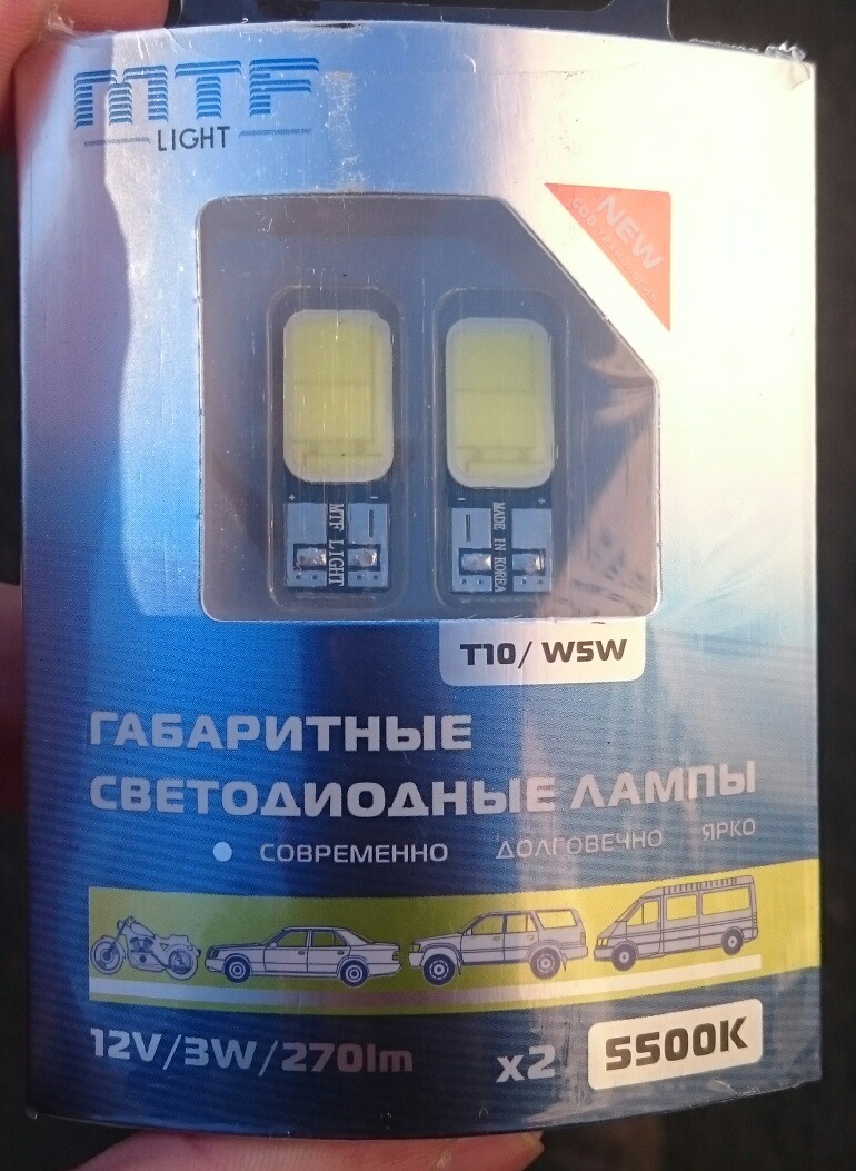 Габариты MTF COB 4500 К и 5500 К — Renault Sandero Stepway (1G), 1,6 л ...