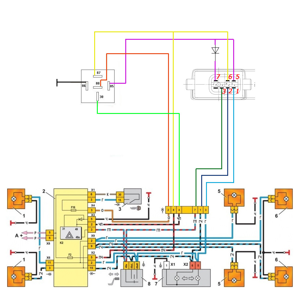 Схема аварийного выключателя. Схема подключения поворотников Приора 1. Распиновка кнопки аварийной сигнализации Приора 2. Электросхема аварийной сигнализации ВАЗ 2115. Схема аварийной сигнализации Приора 1.