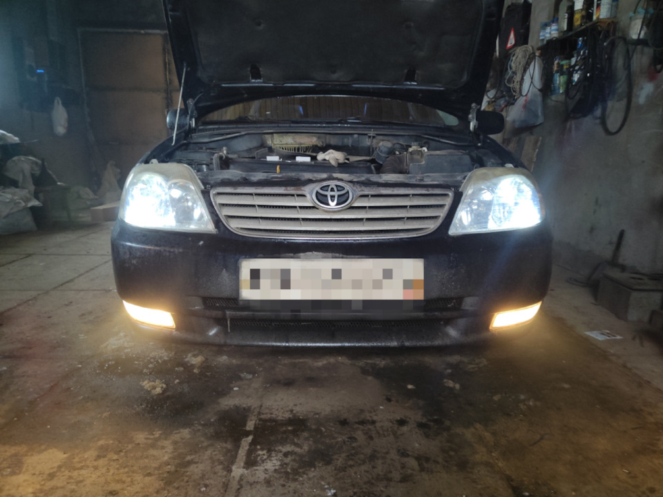 Светодиоды вместе с противотуманками — Toyota Corolla (120)
