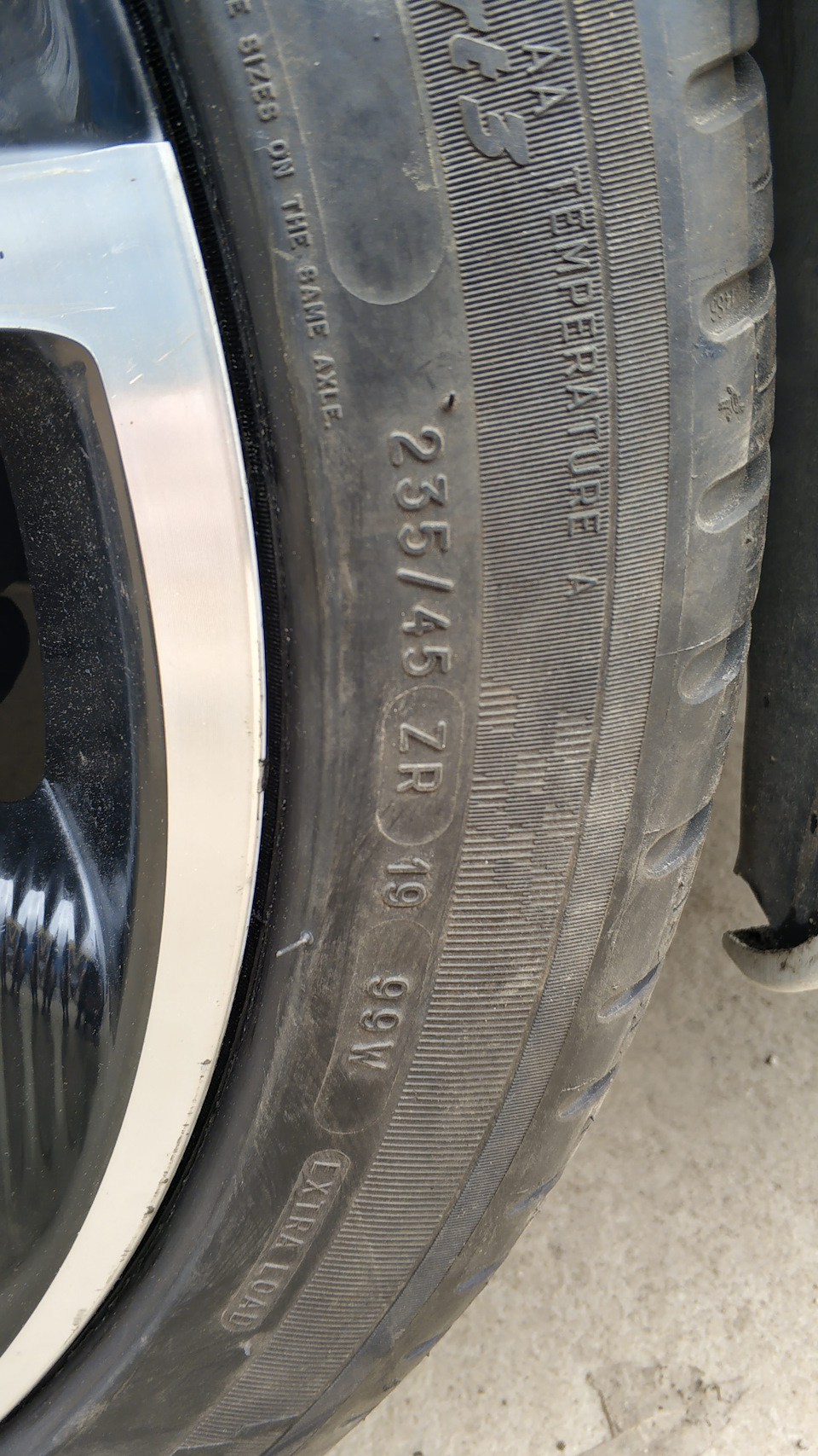 Летние колеса Мишлен Пилот Спорт 235/45 R19 (спереди) и 245/45 R19 ...