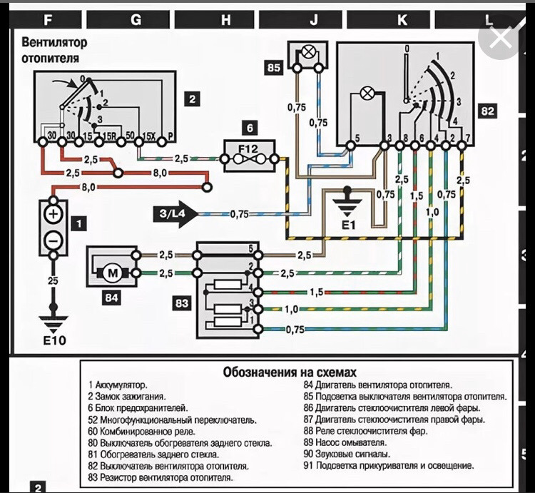 Схема печки w124