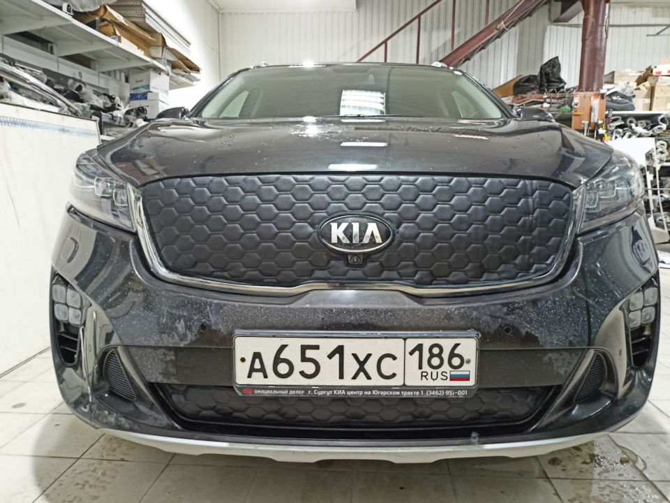 📌Утеплитель решетки радиатора зимний для Kia Sorento 2017 – 2020 III ...