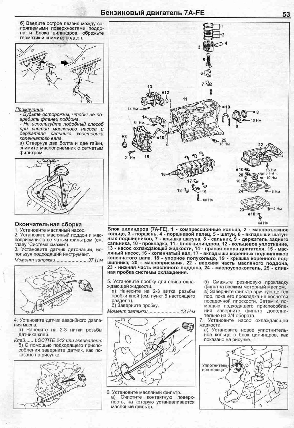 Момент затяжки шатунов тойота