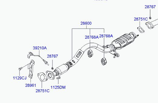 Схема выхлопной системы хендай акцент тагаз