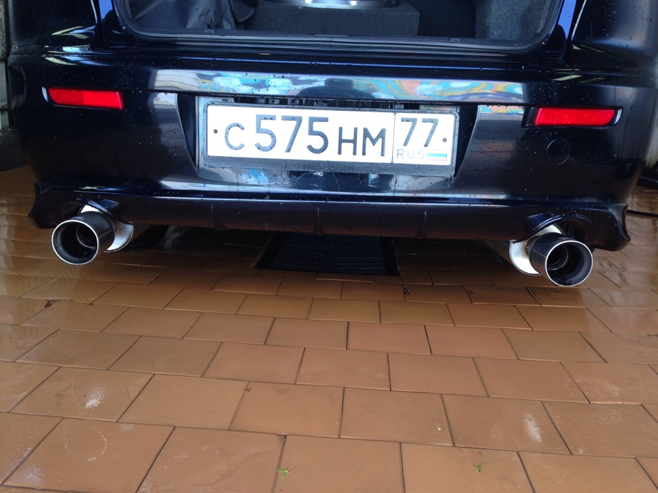 Прямоточный выхлоп, часть 2 — Mitsubishi Lancer X, 1,8 л, 2008 года ...