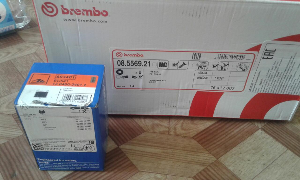 тормозные "леопардовые" диски) заменил на обычные brembo — Volvo V70 I ...