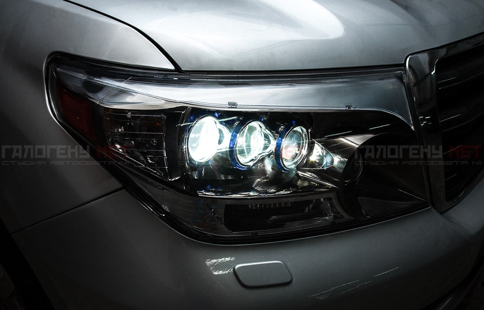 Toyota Land Cruiser 200 — доработка китайских фар DragonEye — ГАЛОГЕНУ ...