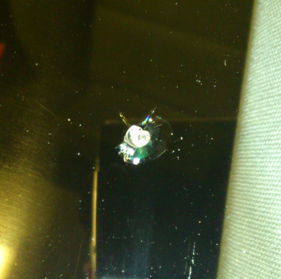 Скол от камешка из под фуры (снаружи) — BMW 3 series (E90)