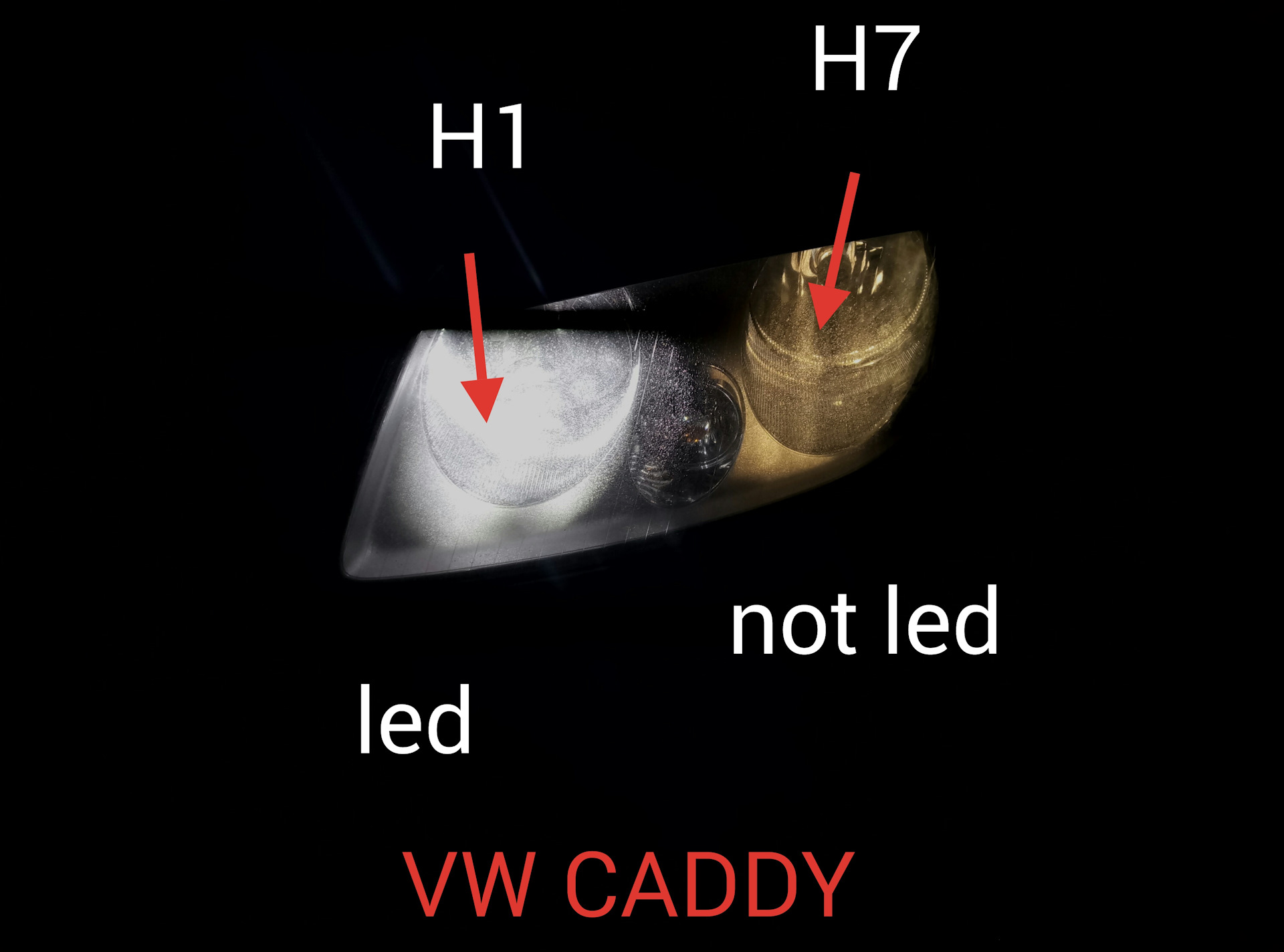 Замена галогеновых ламп дальнего света на LED — Volkswagen Caddy (3G ...