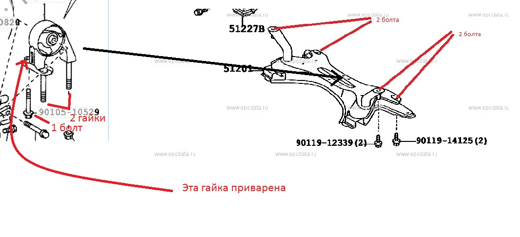 Схема подвески тойота функарго