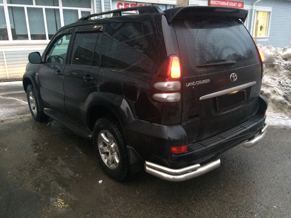 Как снять бампер задний прадо Установка углов защиты заднего бампера - Toyota Land Cruiser Prado 120-series, 4