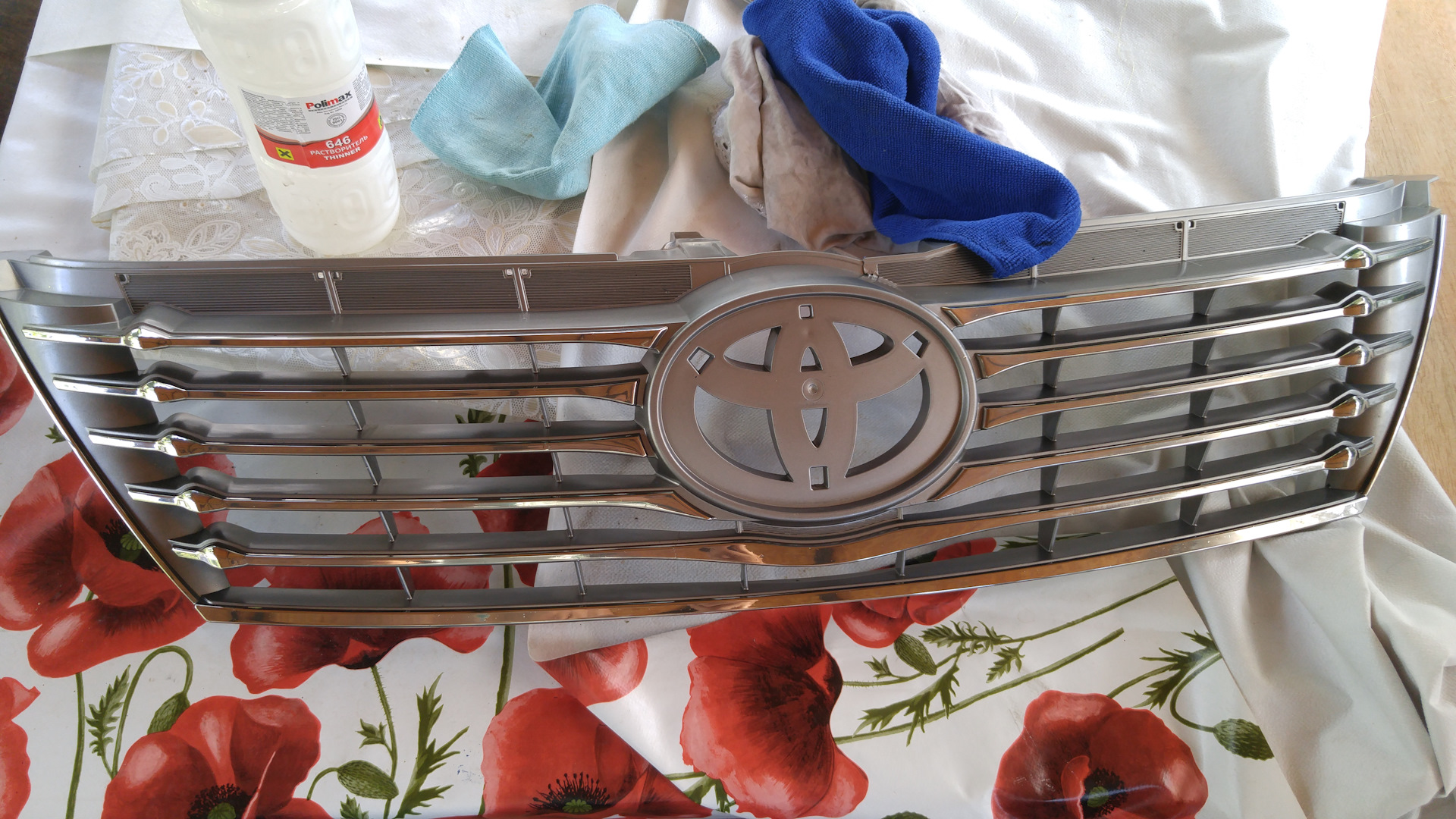 Решетка радиатора №1. Покраска жидкой резиной — Toyota Camry (XV50), 2 ...