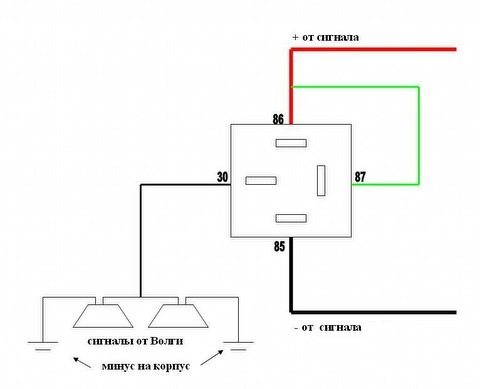схема реле на сигнал