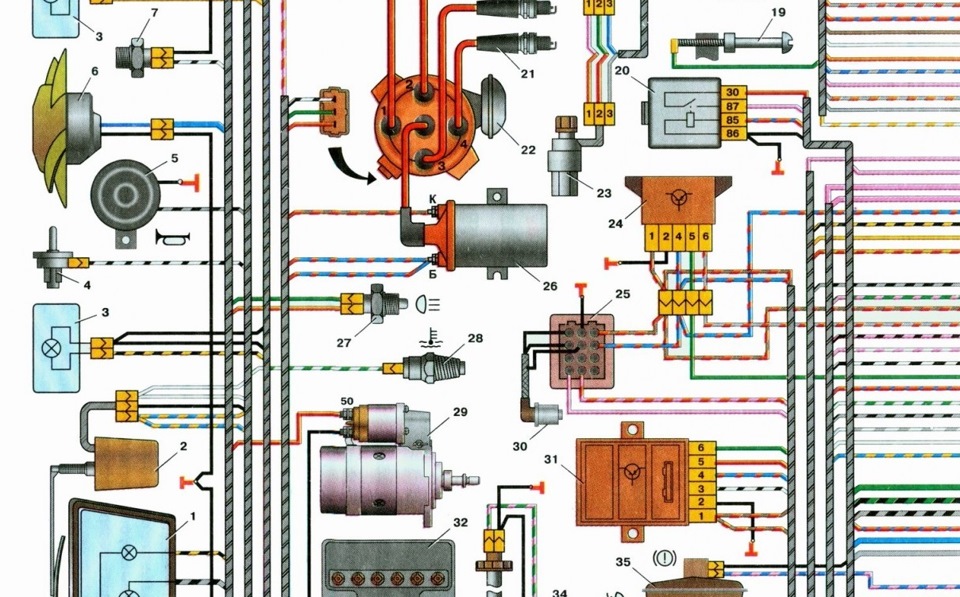 Схема проводки ваз 21099
