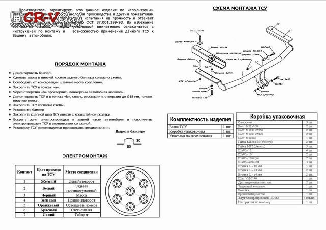 Подключение фаркопа хонда срв 3 Черный дьявол. Фаркоп. - Honda CR-V (RD1, RD2), 2 л, 1999 года своими руками DRI