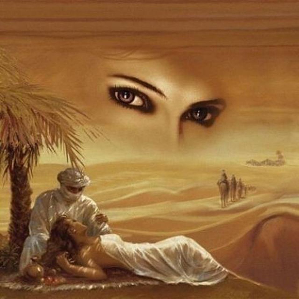 Картина глаза в пустыне