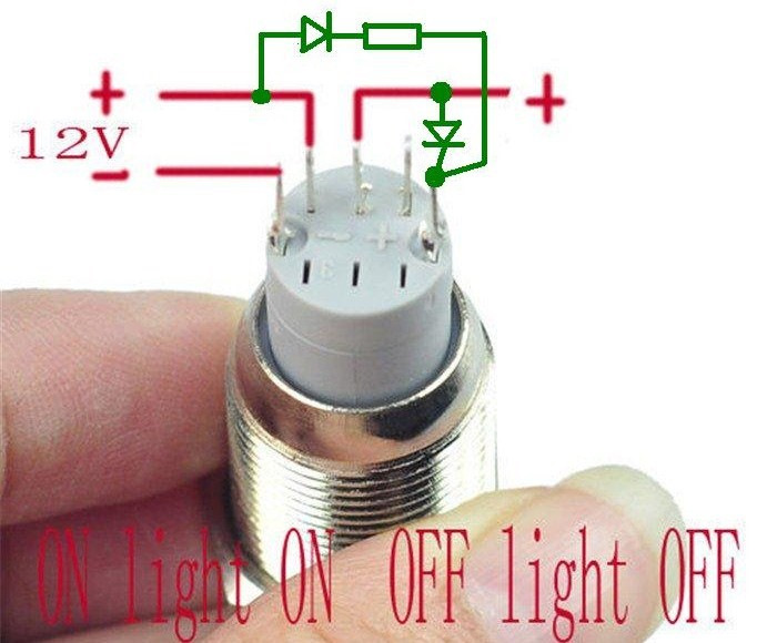 Схема подключения кнопки с алиэкспресс с подсветкой