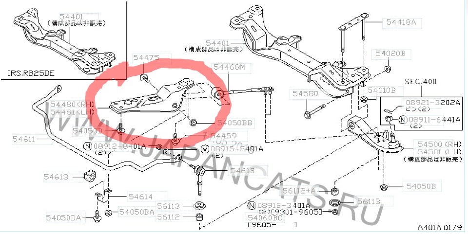 089123401A Гайка стойки стабилизатора Ниссан 3401А NISSAN INFINITI ...