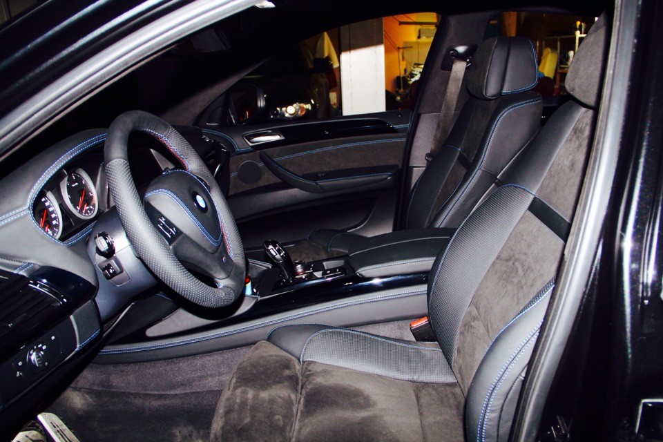 Перетяжка салона bmw x6 e71