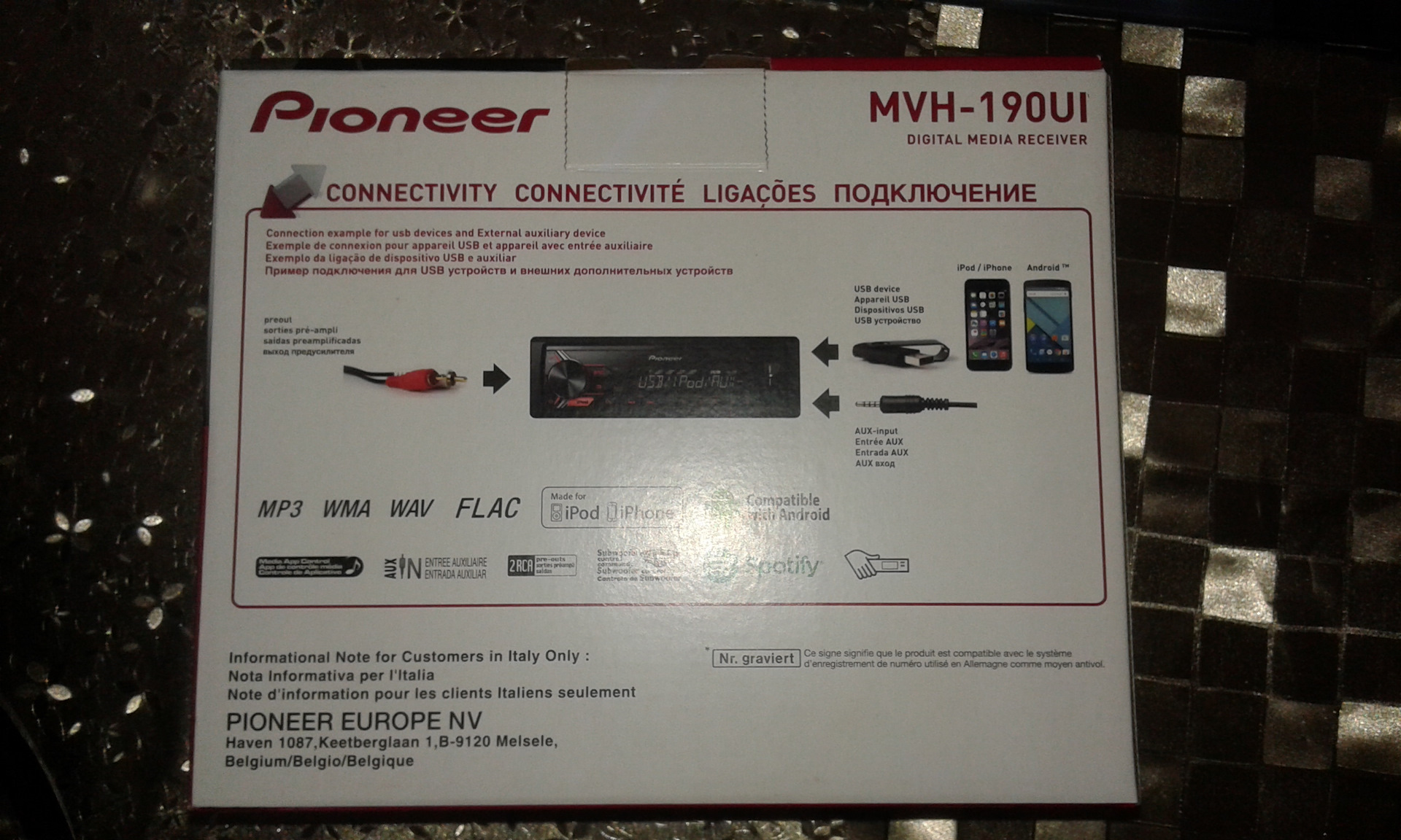 Pioneer mvh 190ui схема подключения