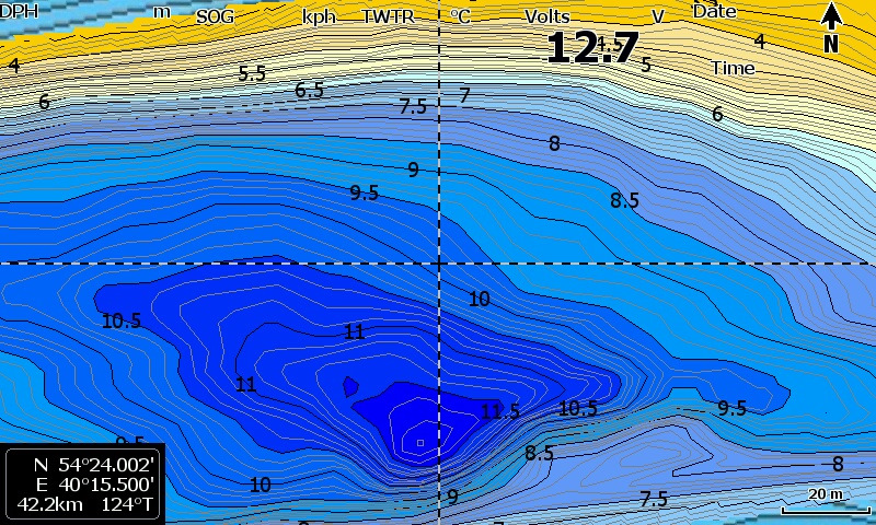 Карта глубин lowrance