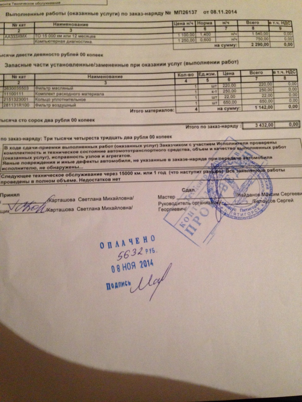 ТО-1 прошли успешно — Hyundai Solaris, 1,6 л, 2013 года | плановое ТО ...